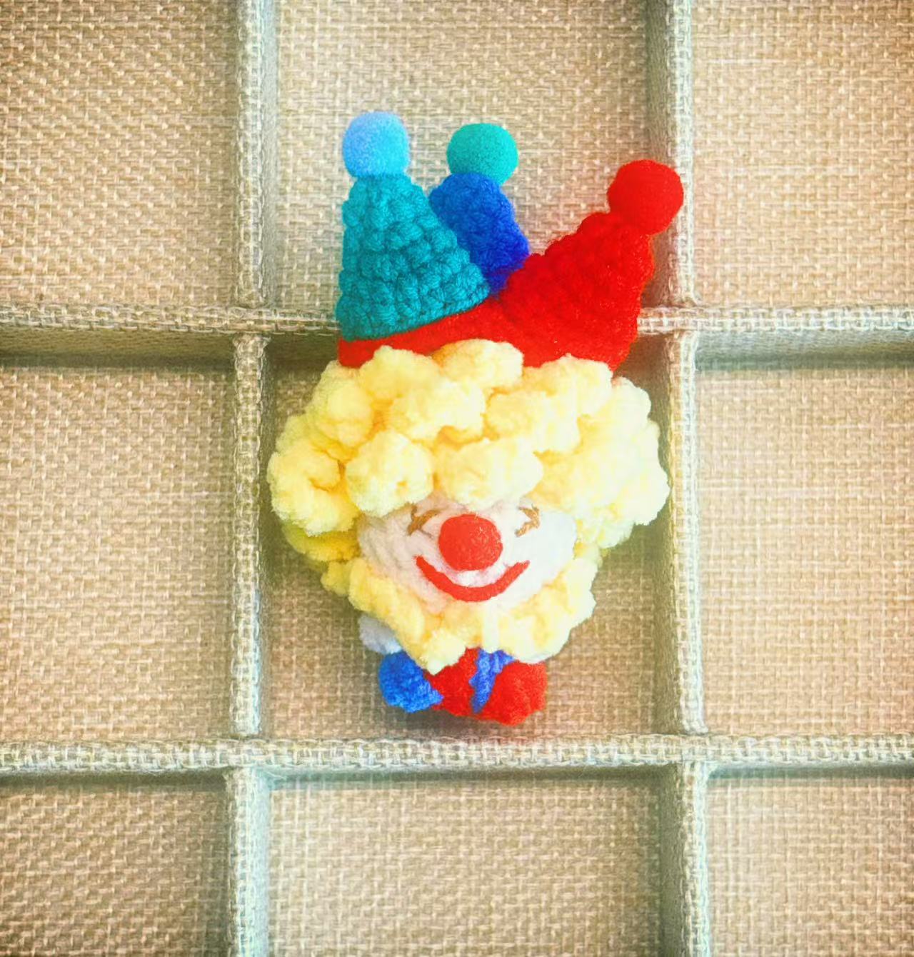 Handcrafted Crochet Clown Keychain & Figurine Collection – 10 Unique DIY Styles with Wooden Base (Gift Ideas for Adults & Kids)