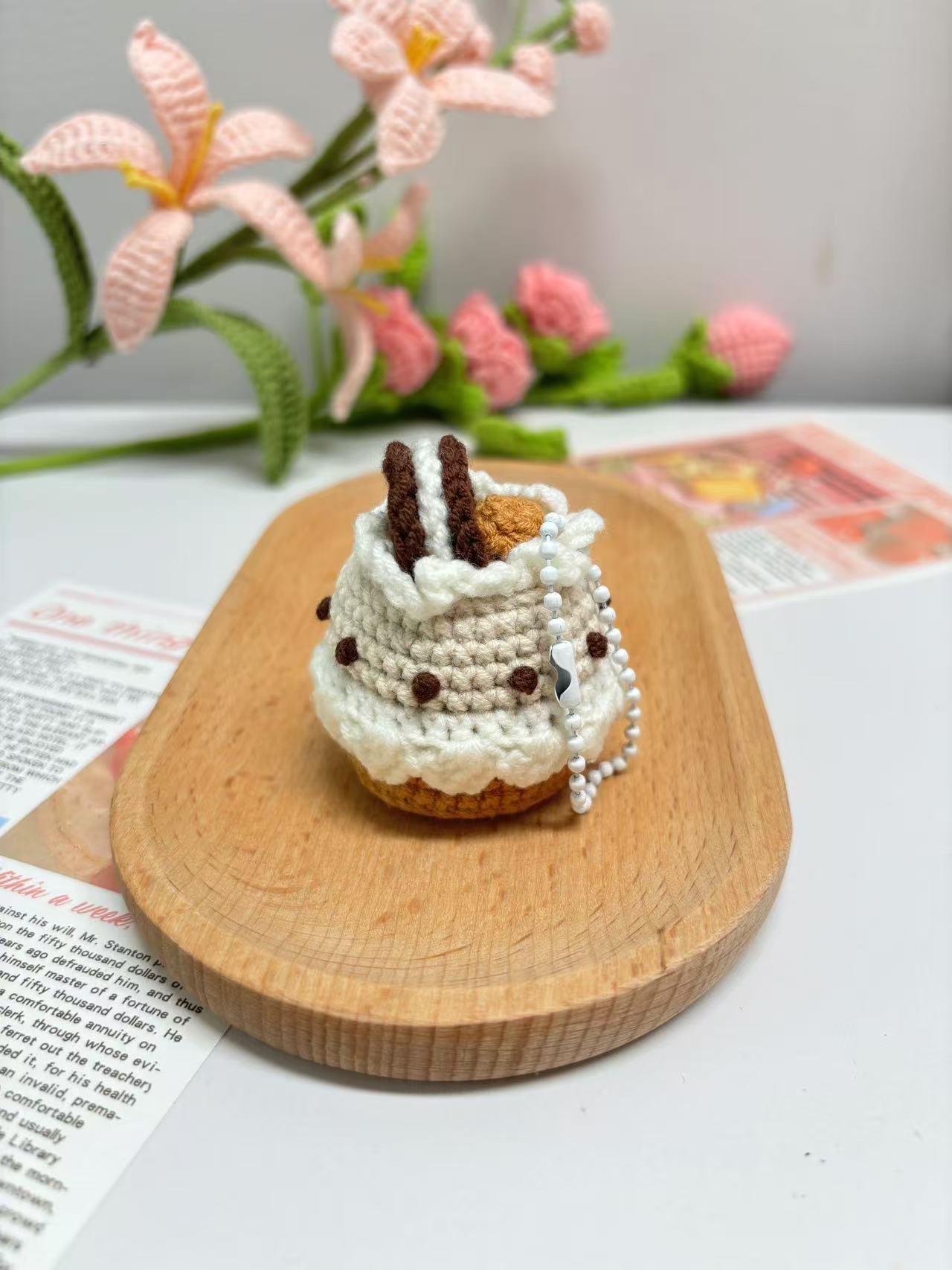 Handmade Crochet Oreo Cake Keychains