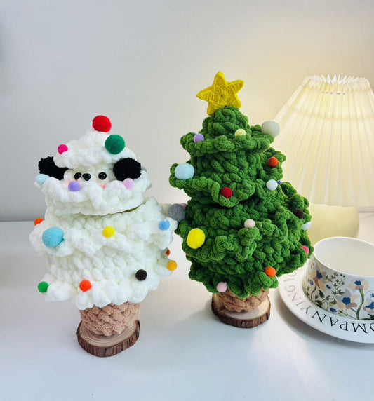 Festive Crochet Christmas Tree Box