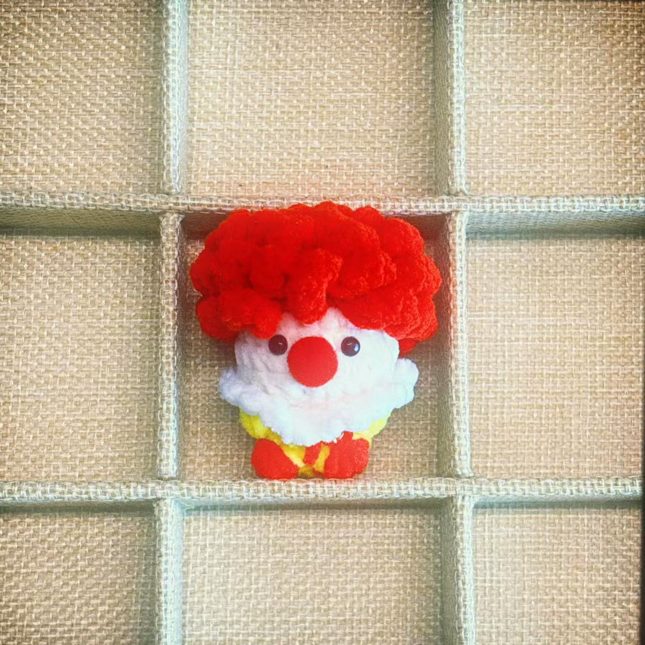 Handcrafted Crochet Clown Keychain & Figurine Collection – 10 Unique DIY Styles with Wooden Base (Gift Ideas for Adults & Kids)