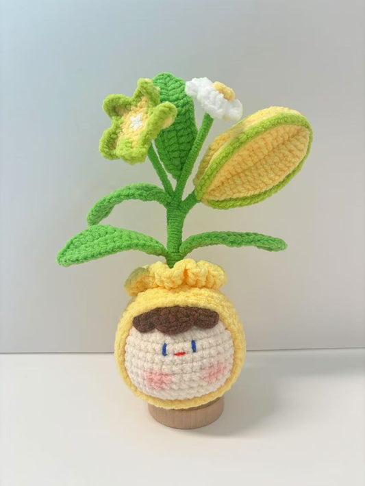 100% Hand-Crocheted Starfruit Planter - Adorable Home Deco