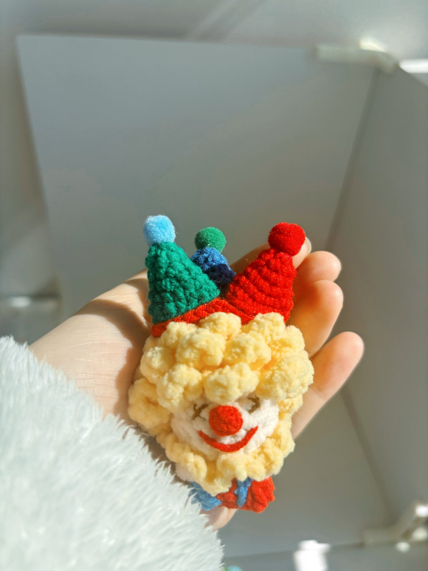 Handcrafted Crochet Clown Keychain & Figurine Collection – 10 Unique DIY Styles with Wooden Base (Gift Ideas for Adults & Kids)